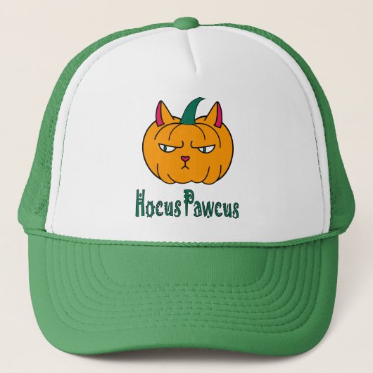 Hocus pawcus Halloween pompoen gember kat magie Trucker Pet (Voorkant)