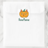Hocus pawcus Halloween pompoen gember kat magie Vierkante Sticker (Tas)