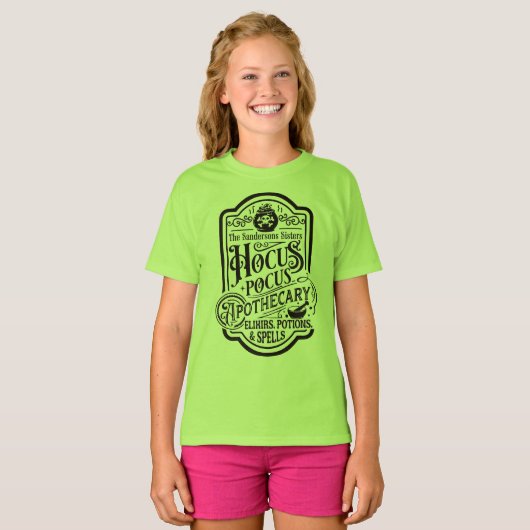 Hocus Pocus Apothecary Elixirs, Potions en spreuke T-shirt (Voorkant volledig)
