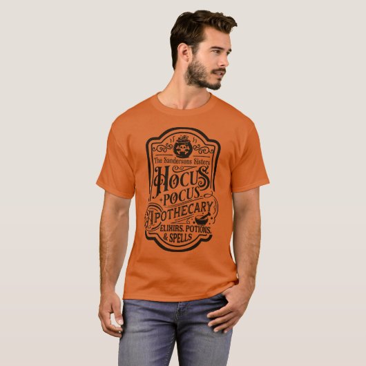 Hocus Pocus Apothecary Elixirs, Potions en spreuke T-shirt (Voorkant volledig)