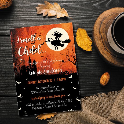 Hocus Pocus Baby shower Uitnodiging