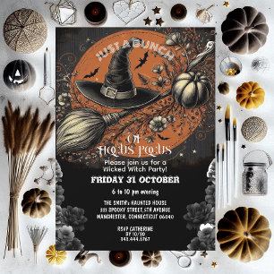 Hocus Pocus Bezem Hoed Vintage Boze Heks Feest Kaart