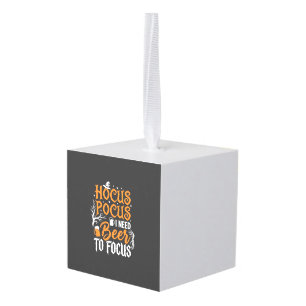 Hocus Pocus Bier Halloween Ontwerp_1 Kubus Ornament