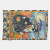 HOCUS POCUS BLACK CAT WITCH & MOUSE HALLOEEN THEEDOEK (Horizontaal)