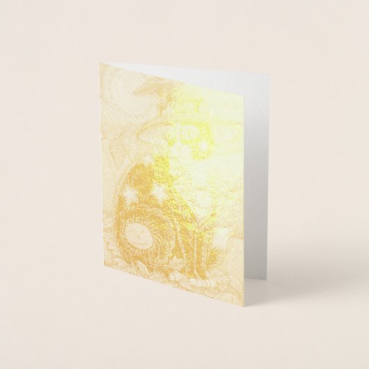 HOCUS POCUS BLACK CAT WITCH, MOUSE HALLOWEEN Blank Folie Kaarten (Voorkant)