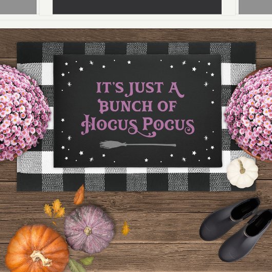 Hocus Pocus Black en Paarse Halloween Quote Deurmat