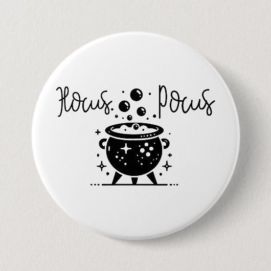 Hocus Pocus Bubbling Witch Cauldron Halloween Ronde Button 7,6 Cm (Voorkant)