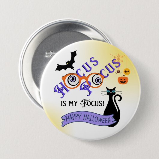 Hocus Pocus Focus Halloween Grote Button (Voorkant /achterkant)