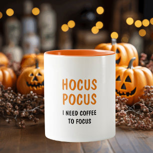 Hocus Pocus Funny Halloween Quote   SINAASAPPEL Tweekleurige Koffiemok
