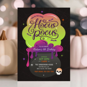 Hocus Pocus Halloween Anniversaire Fête Invitation