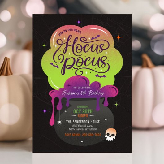 Hocus Pocus Halloween Anniversaire Fête Invitation