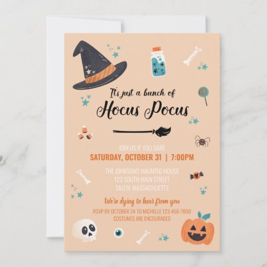 Hocus Pocus Halloween Fête Invitation (Devant)