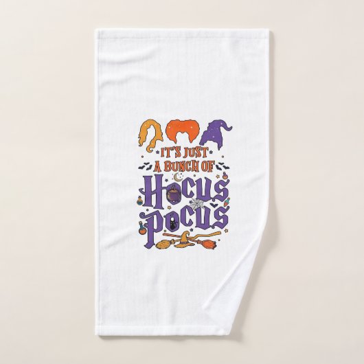 Hocus Pocus Halloween Sorcières Chaudron Balai Cha (Serviette à main)