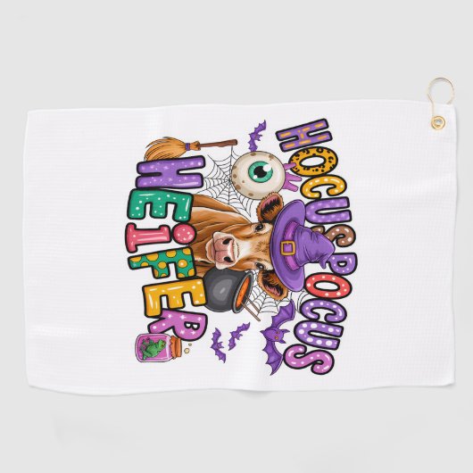 Hocus Pocus Heifer Halloween Koe Golfhanddoek (Horizontaal)