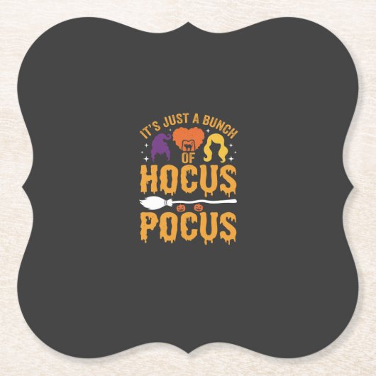 Hocus Pocus Heks Halloween Vectorontwerp Kartonnen Onderzetters (Voorkant)