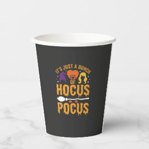 Hocus Pocus Heks Halloween Vectorontwerp Papieren Bekers