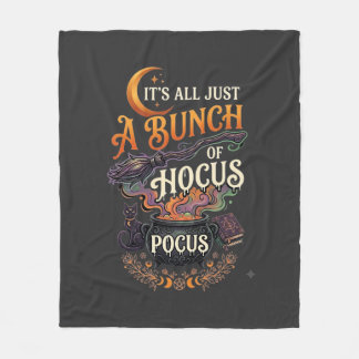 Hocus Pocus Heksenbezem Zwarte Kat Magische Ketel Fleece Deken