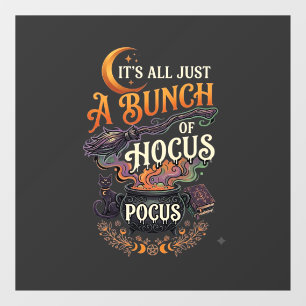 Hocus Pocus Heksenbezem Zwarte Kat Magische Ketel  Raamsticker