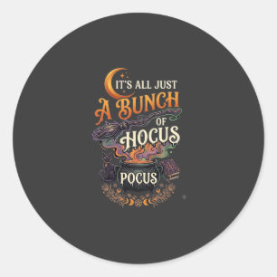 Hocus Pocus Heksenbezem Zwarte Kat Magische Ketel Ronde Sticker