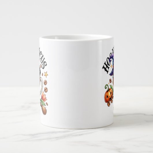 "Hocus Pocus I Need Coffee to Focus" Extra Grote Beker (Voorkant)