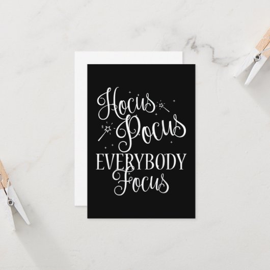 Hocus Pocus Iedereen Focus-leraar Kaart (Voorkant / Achterkant in situ)