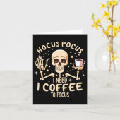 Hocus Pocus Ik heb koffie nodig om grappig skelet Kaart (Gele Bloem)