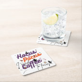 Hocus Pocus Ik heb koffie nodig om Notitieboek te Vierkante Kartonnen Onderzetter (Insitu)