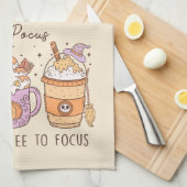 "Hocus Pocus Ik heb koffie nodig om te focussen" Theedoek (Quarter Fold)