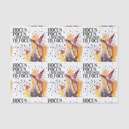 Hocus Pocus ik heb koffie nodig om te focussen Tissuepapier (Voorkant)