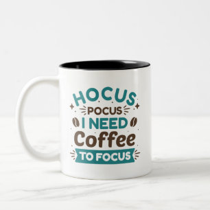 Hocus Pocus ik heb koffie nodig om te focussen Tweekleurige Koffiemok