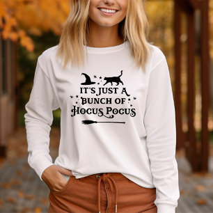 Hocus Pocus Kat Lange Mouwen Dames Halloween T-shirt