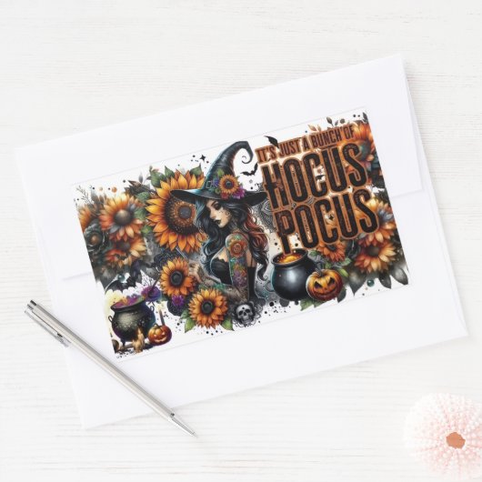 “Hocus Pocus Magic Vibes” Rechthoekige Sticker (Envelop)