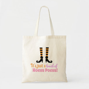 Hocus Pocus Modern Halloween Oranje Paarse quote Tote Bag