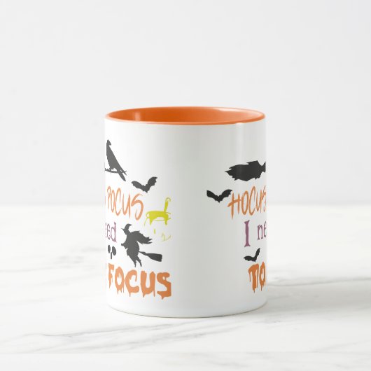 Hocus Pocus Modern Oranje Halloween Mok (Midden)