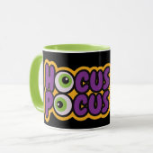 Hocus Pocus Modern Sinaasappel en zwart Halloween  Mok (Voorkant links)