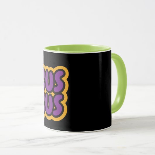 Hocus Pocus Modern Sinaasappel en zwart Halloween  Mok (Voorkant rechts)
