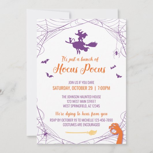 Hocus Pocus Party uitnodiging (Voorkant)