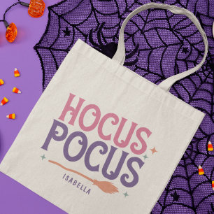 Hocus Pocus Roze Paarse Halloween Gepersonaliseerd Tote Bag