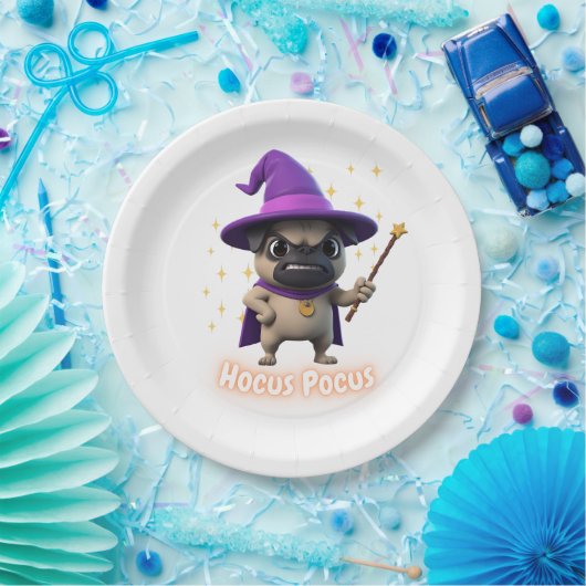 Hocus Pocus Schattige Halloween Pug Paper Bord (Feest)