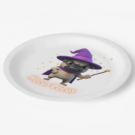 Hocus Pocus Schattige Halloween Pug Paper Bord (Gekanteld)