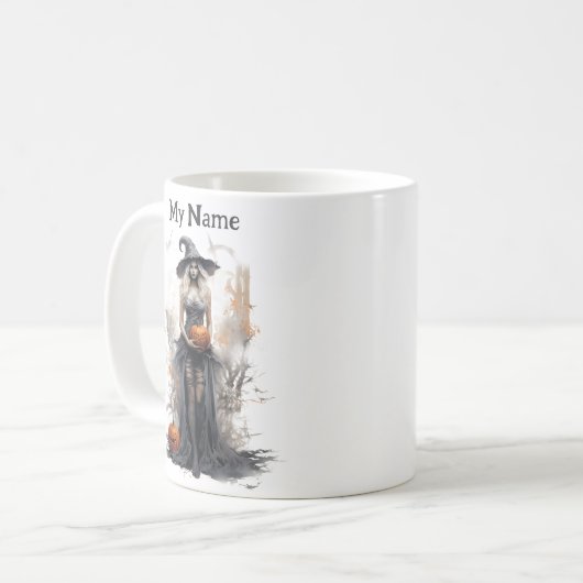 Hocus Pocus Sips: Halloween heks Gepersonaliseerd Koffiemok (Voorkant links)