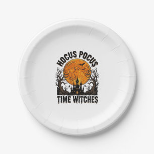 Hocus Pocus Tijd Heksen Vintage Halloween T-shirt  Papieren Bordje