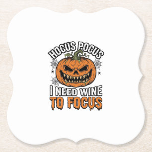 Hocus Pocus Wijnpompoen Halloween Shirt Ontwerp_1 Kartonnen Onderzetters