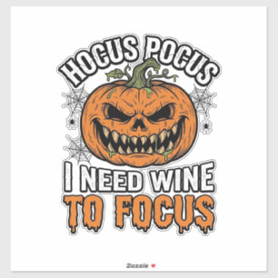 Hocus Pocus Wijnpompoen Halloween Shirt Ontwerp_1 Sticker