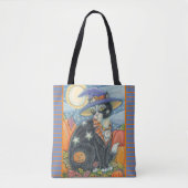 HOCUS POCUS ZWARTE KATTENHEKS SCHOUDER CANVAS TAS (Voorkant)