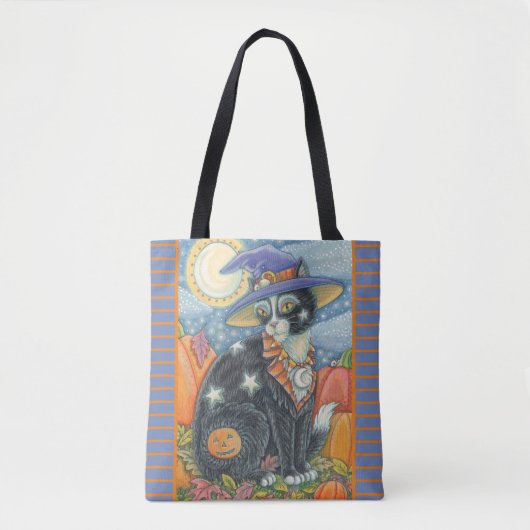HOCUS POCUS ZWARTE KATTENHEKS SCHOUDER CANVAS TAS (Voorkant)