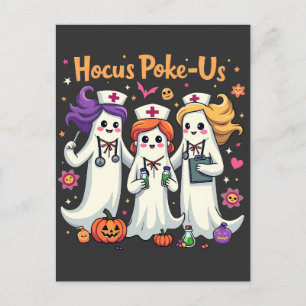 Hocus-Poke US Nursing Spooky Halloween Ghost Aankondigingskaart