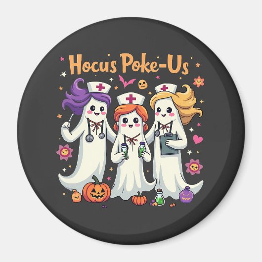 Hocus-Poke US Nursing Spooky Halloween Ghost Magneet (Voorkant)