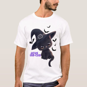 Hocus Purr-cus Schattige Zwarte Kat Halloween Kuns T-shirt