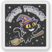 Hocus Purrcus - Chat magique Sticker Halloween (Devant)